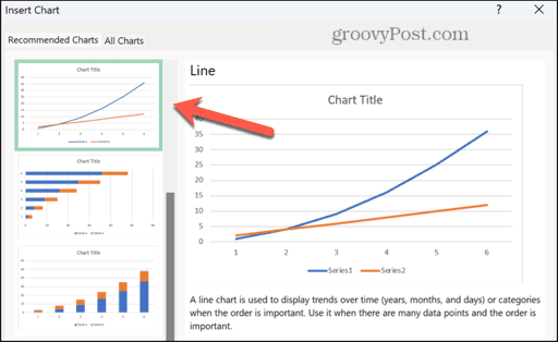 excel select chart type