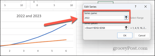 excel rename series