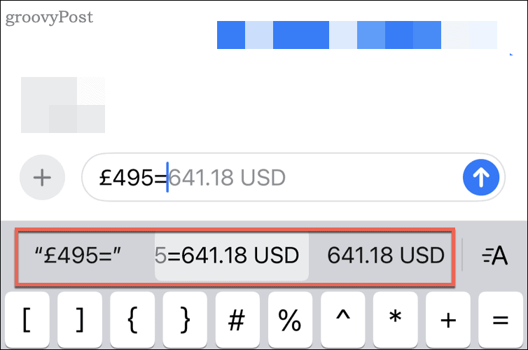 type currency and equal sign