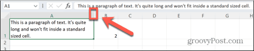 excel expand cell