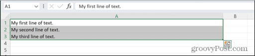 excel expanded cells