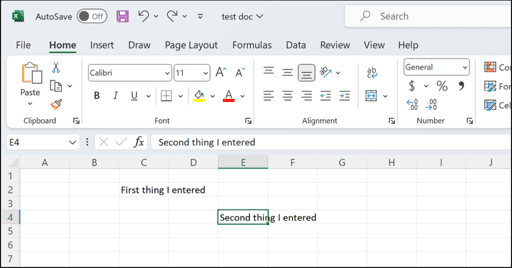 excel after undo