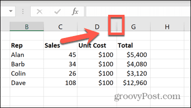 excel hidden cells