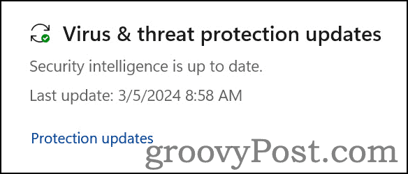 virus and threat protection update