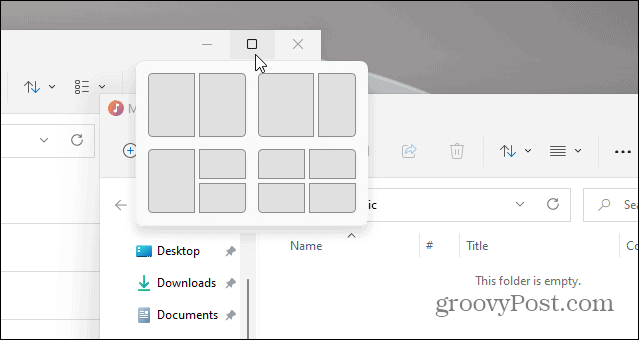 Windows 11 Snap Layouts Example