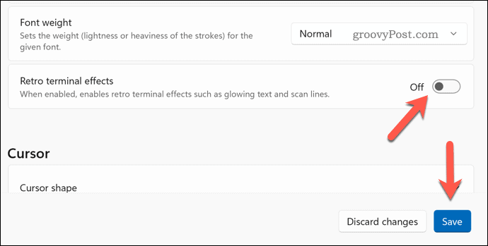 Applying retro terminal settings to Windows Terminal