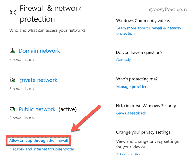 windows 11 allow app firewall