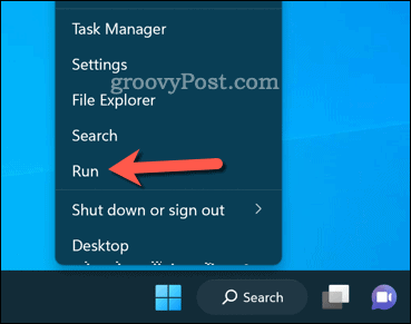 Launching the Run box on Windows