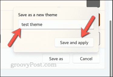 Saving and applying a new custom contrast theme on Windows